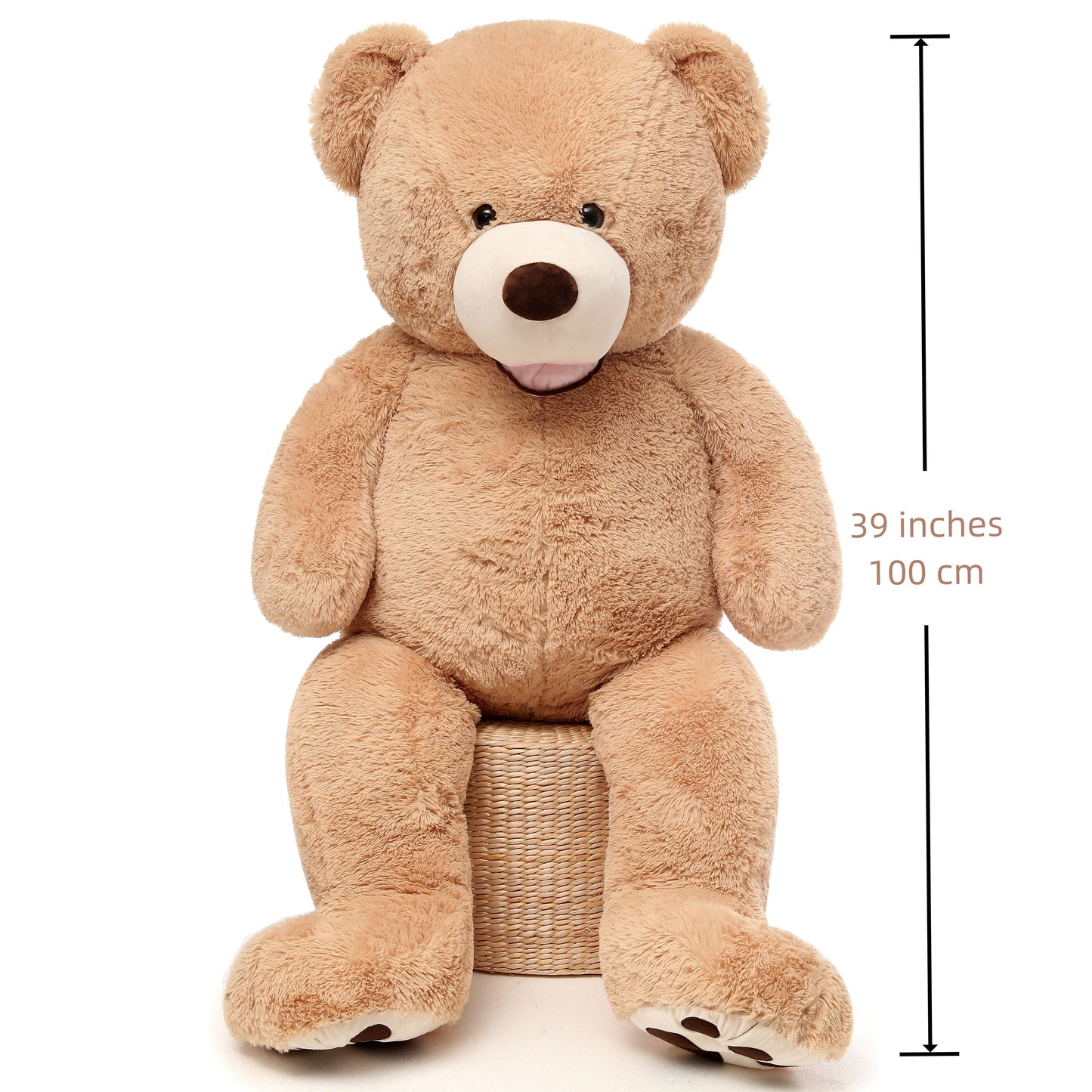 Large Light Brown Teddy Bear Plush Toy, 99.06 cm, Perfect for Christmas, Valentine'S Day, And Gifts for Women, Girlfriends, Or Children