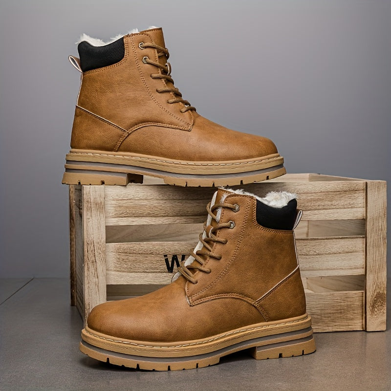 Men's Winter Boots, Casual Versatile High-Quality Snow Boots, Trendy Outdoor High-Top Casual Shoes