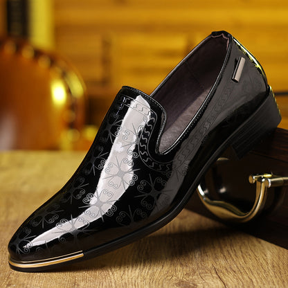 Men's Business Casual Loafers, Slip-On PU Leather Dress Shoes