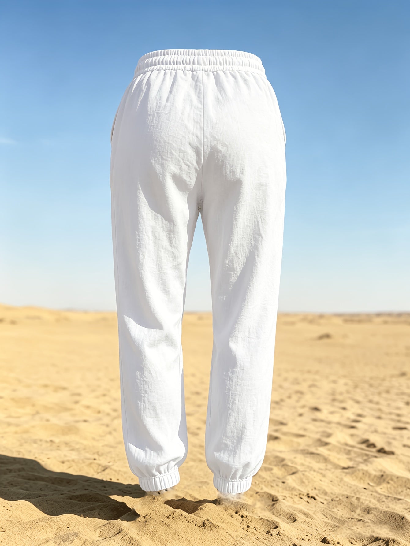 Men's Casual Linen Jogger Pants with Drawstring and Pockets