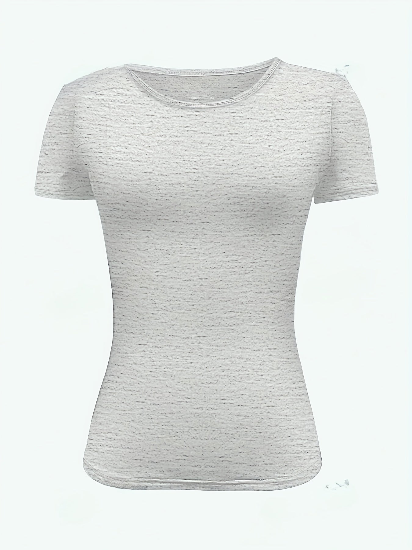 Women’s Solid Color Fitted Short-Sleeve T-Shirt for Summer