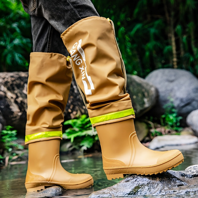 Men's All-Season Waterproof Rubber Slip-On Work Boots