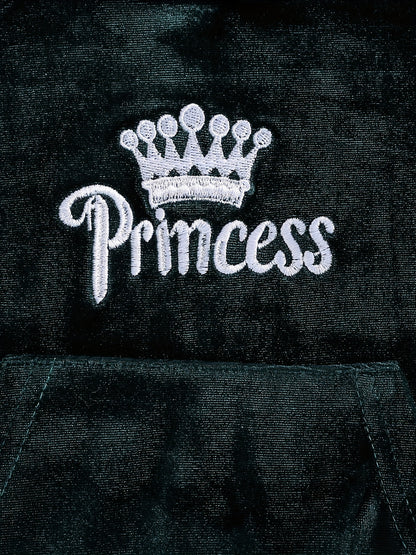 Girls' Long Pants Set, Burgundy Hooded Sweatshirt & Sweatpants, New Autumn Winter Warm Pullover Top, Fabric Two-Piece Set, Princess English Letter Embroidery with Pockets, Festive Holiday Outfit for Baby Girls, Perfect for Ou