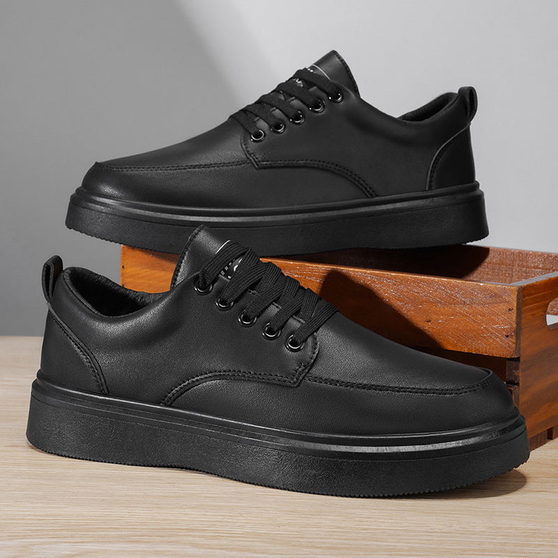 LOEIKAN 2026 New Solid Color Low-Top Versatile Elegant Business Casual Shoes, Comfortable Flat Black and White Trendy Fashion Minimalist Sneakers - ayq