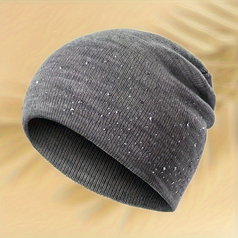 Y2K-Inspired Sparkling Rhinestone Beanie for Women - Breathable, Lightweight Knit Skull Cap with Elastic Fit, Perfect for All Seasons & Outdoor Adventures