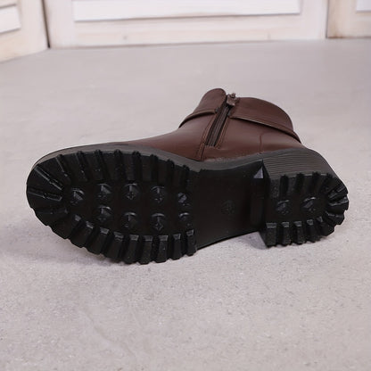 Կանացի ասպետական ձմեռային արտաքին կոշիկ, Սուրբ Ծննդյան նվեր, հաստացված, բրդյա երեսպատմամբ, հարմարավետ, ցրտից պաշտպանող, չսահող, դիմացկուն, կարճաճիթ կոշիկ