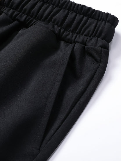 95% Polyester, 5% Spandex 2pcs Men's Set, -Lined Warm Casual Color-Block Zip-Up Sweatshirt with Pockets + Drawstring Pocket Elastic Waist Jogger Pants, 250g Men's Casual Sportswear Set, Global Four-Season Base Layer, Factory-