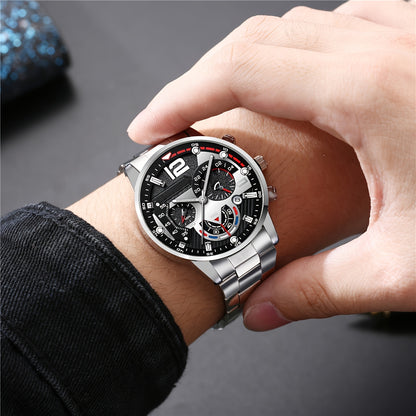 3pcs Men's Luxury Accessory Bundle: Wallet, Belt & Watch Matching Set - Elegant Complete Outfit for Daily Wear, Special Occasions & Gift (Wallet, Belt, Watch) - No - Stylish & Convenient for Modern Men