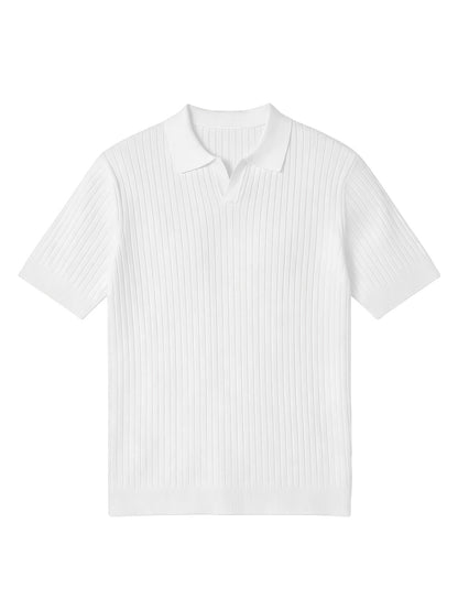 Men'S Summer Short Sleeve Polo Knit Shirt | Casual Solid Color Pullover, Suitable For Daily Wear, Outdoor Activities, And Street Style - ayq