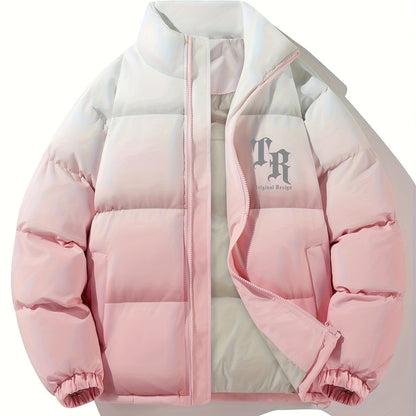 Տղամարդու գունային բլոկներով կարված բաճկոն - հարմարավետ բրդյա ծածկույթով ձմեռային բաճկոն՝ կանգնած օձիքով, կայծակաճարմանդով և բազմաթիվ գրպաններով՝ ամենօրյա հագուստի համար, ձմեռային բաճկոն, հաստ