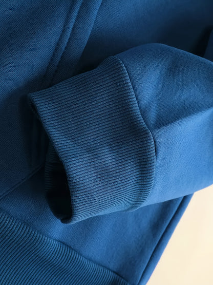 Men's Christmas Hooded Sweatshirt with Rudolph & Santa Print - Thickened Winter Pullover Hoodie, Warm Long Sleeve Casual Sweater for Skiing, Parties, Team Events - Machine Washable (Couple Matching, Unisex Style)