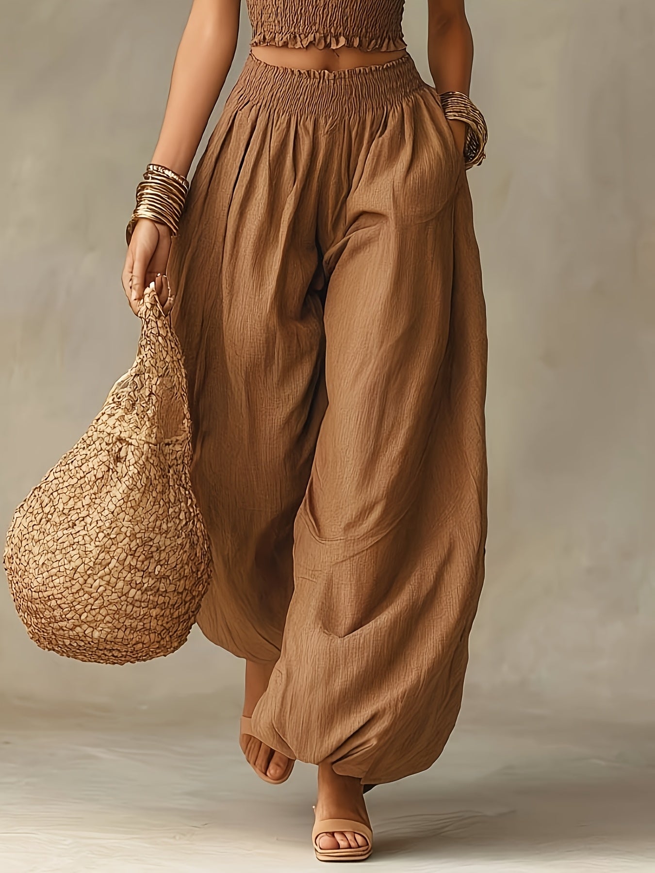 Women's Elegant Bustier Cami & Lantern Pants Set