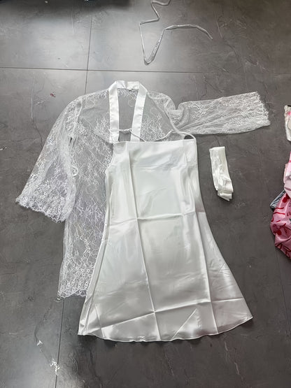 Women's Fashion Lace Sexy Home Sleepwear Set 2pcs
