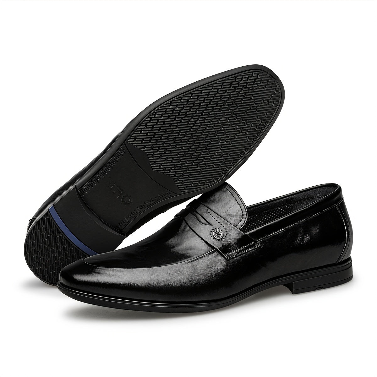 Men's Genuine Leather Slip-On Dress Shoes Casual Minimalist Style