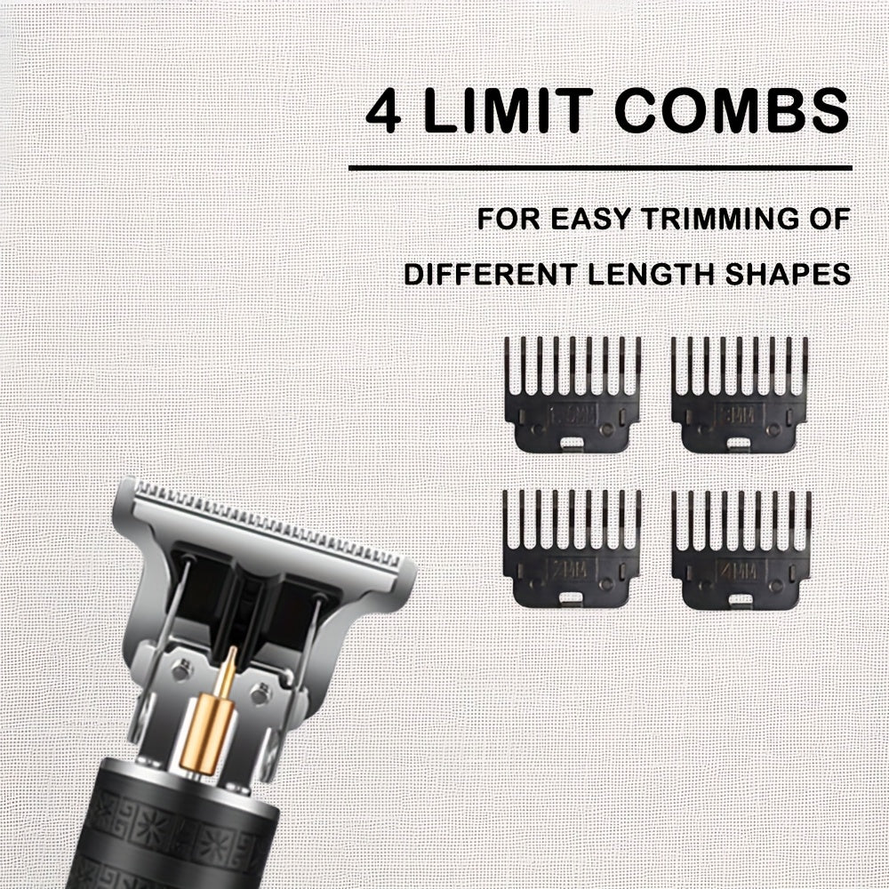 1pc/4pcs Men'S Grooming Kit, Hair Clipper, Electric Shaver, Nose Trimmer, Beard Trimmer, USB Rechargeable Multi-Functional Haircutting Set, Perfect for Beard and Hair Trimming, Travel Essentials, Father'S Day Gift