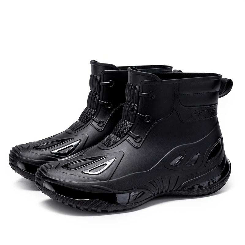 Unisex Short Rubber Rain Boots - Lightweight All-Season Wear
