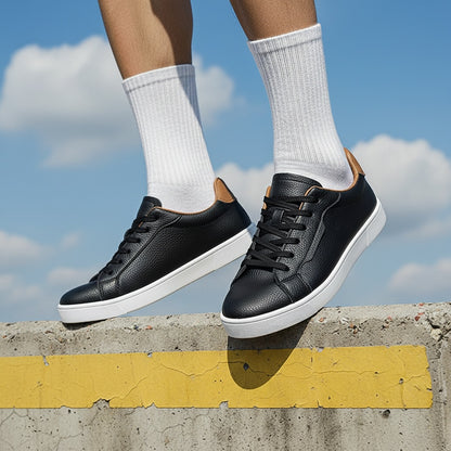 Men's Casual All-Season Sneakers with Rubber Sole and Lace-Up