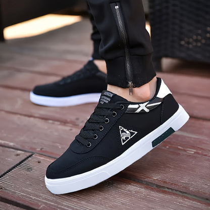 Men's Canvas Skate Shoes - Comfortable, Breathable & Non-Slip for Outdoor Activities | Classic Style with Striped/Solid Patterns