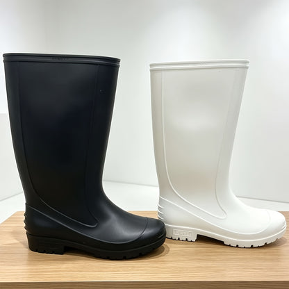Unisex Tall Waterproof PVC Rain Boots with Non-Slip Soles