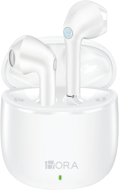 1 Hora Wireless Earbuds Bluetooth 5.3, Sports Headphones Deep Bass In-Ear Earphones, Premium Sound with Charging Case, Compatible with Iphone, Android Smartphone, Tablet, Laptop