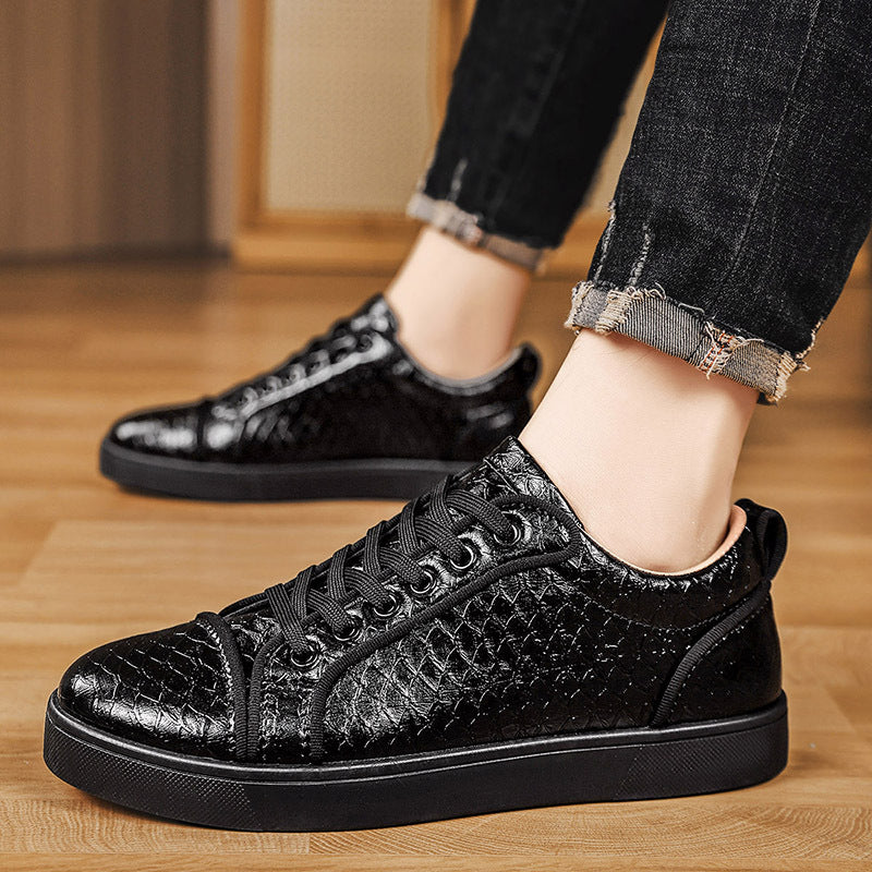 Men's Versatile Business Casual PU Lace-Up Shoes - All Season