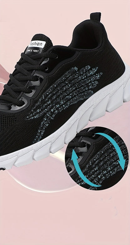 Women's Solid Color Casual Sneakers, Lace Up Comfy Breathable Soft Sole Shoes, Lightweight Low-top Running Shoes plus size
