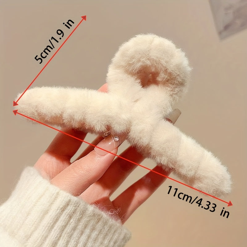 Set of Plush Large Hair Clips for Elegant & Minimalist Styles