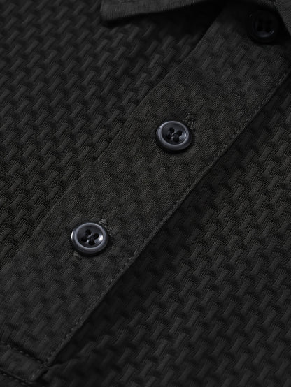 G884-DIOS Men's Short Sleeve Casual Summer Printed T-Shirt - Fashionable and Versatile Top, Geometric Design, Lightweight Golf Shirt - ayq