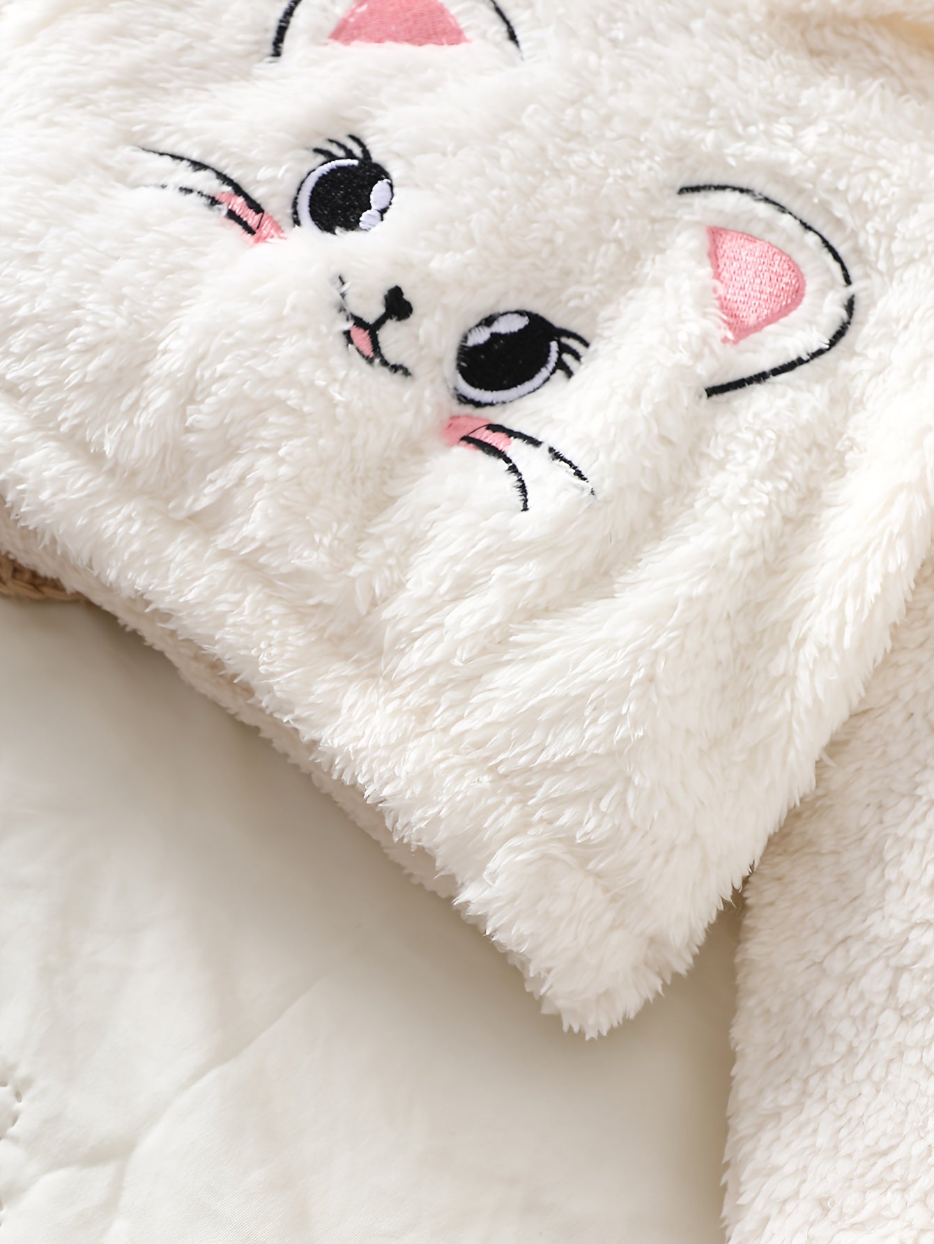 Girls' Cute Cartoon Cat Print Hooded Sweatshirt & Pants Set - Soft Plush Fleece, Pink &, Perfect for Outdoor Play & Daily Wear, Ideal Gift for Newborns, Outdoor Play Clothes, Playful Design, Comfortable Clothing, For Outdoor