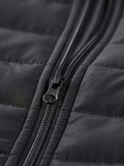 Men's Winter Stylish Padded Coat, Slim Fit Stand Collar Warm Jacket, Men's Plus Size -padded Padded Jacket - ayq