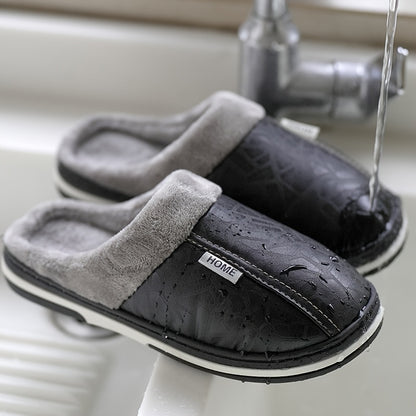 Men's Oversized Plush Winter Slippers Soft Warm Indoor Shoes