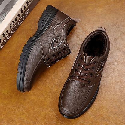 Men's Vintage Leather Winter Casual Lace-Up Shoes