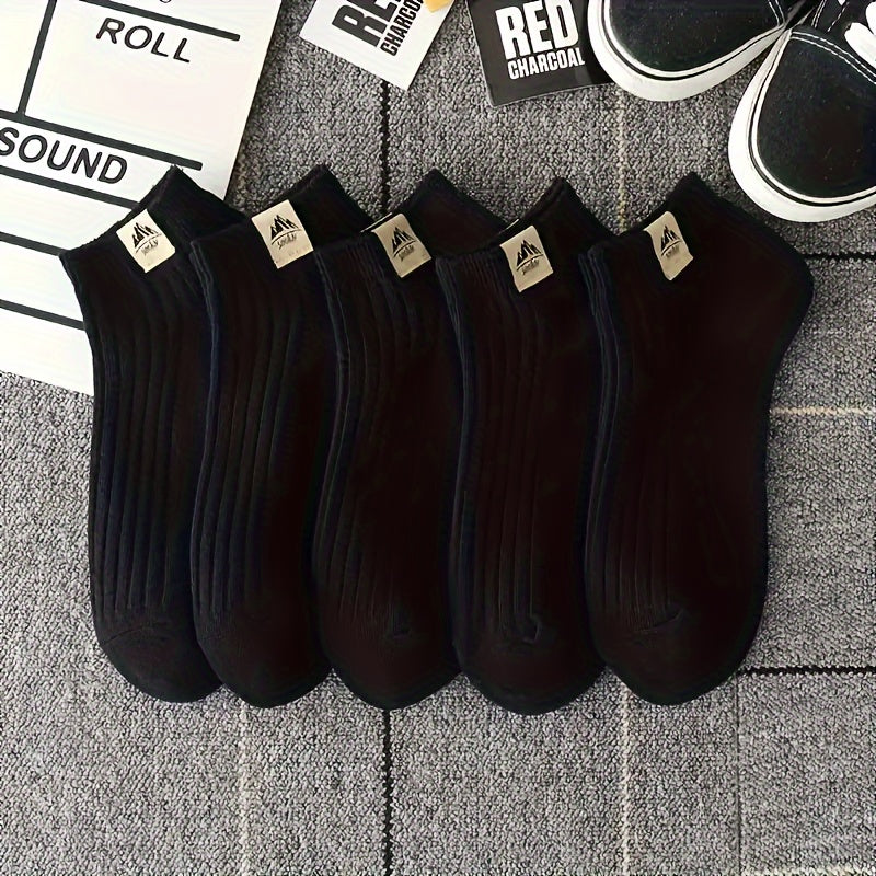 5/10 Pairs of Men'S Fashionable Crew Socks - Anti-Odor, Comfortable, Breathable, Suitable for All Seasons