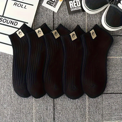 5/10 Pairs of Men'S Fashionable Crew Socks - Anti-Odor, Comfortable, Breathable, Suitable for All Seasons
