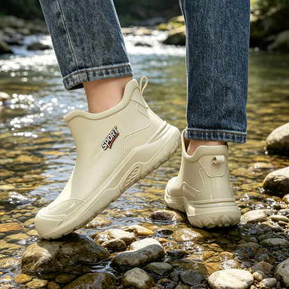 Men's All-Season PVC Ankle Rain Boots for Outdoor Use