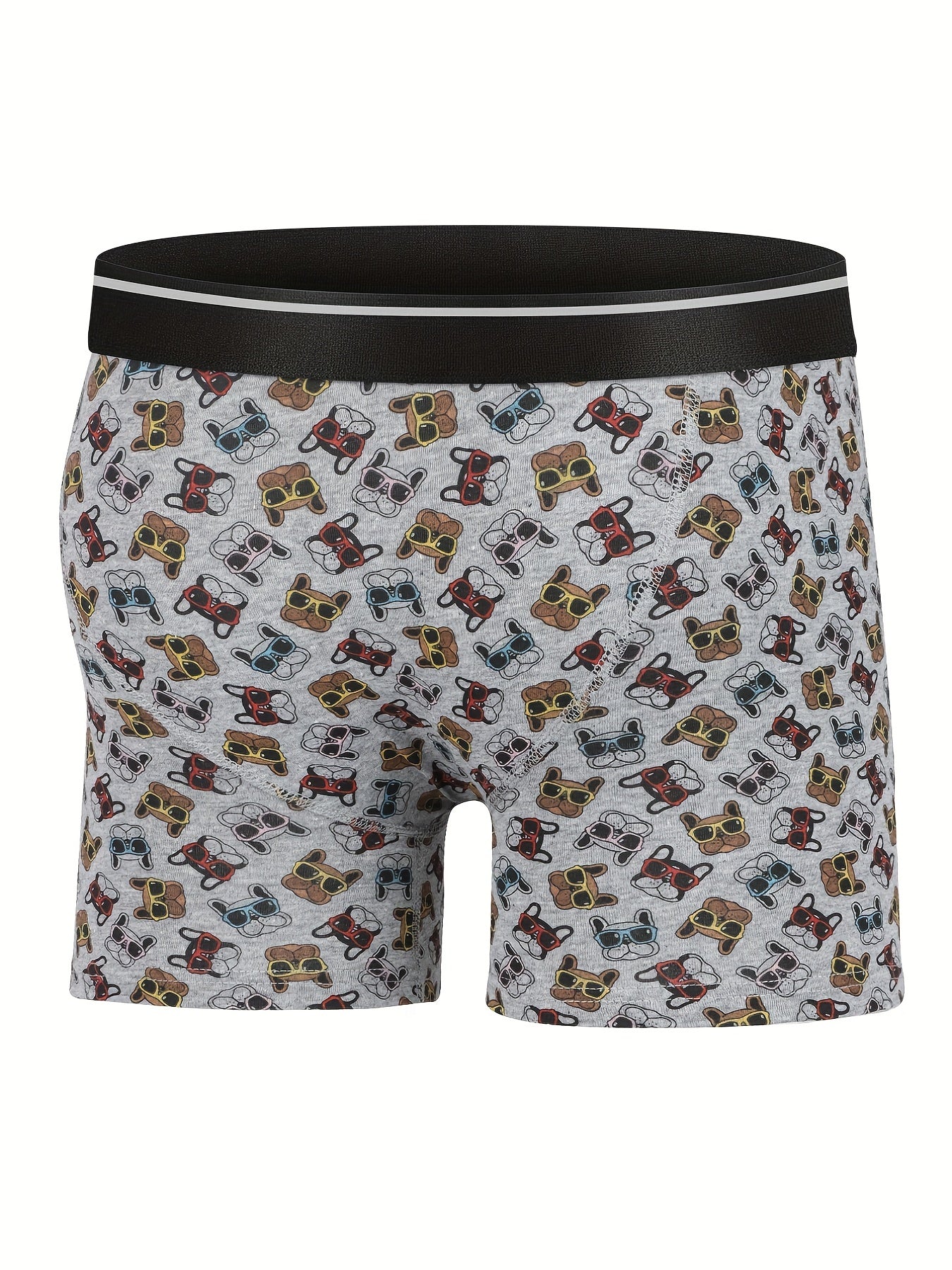 Men's 4-Pack Cotton Stretch Trunk Underwear with Wide Elastic Band