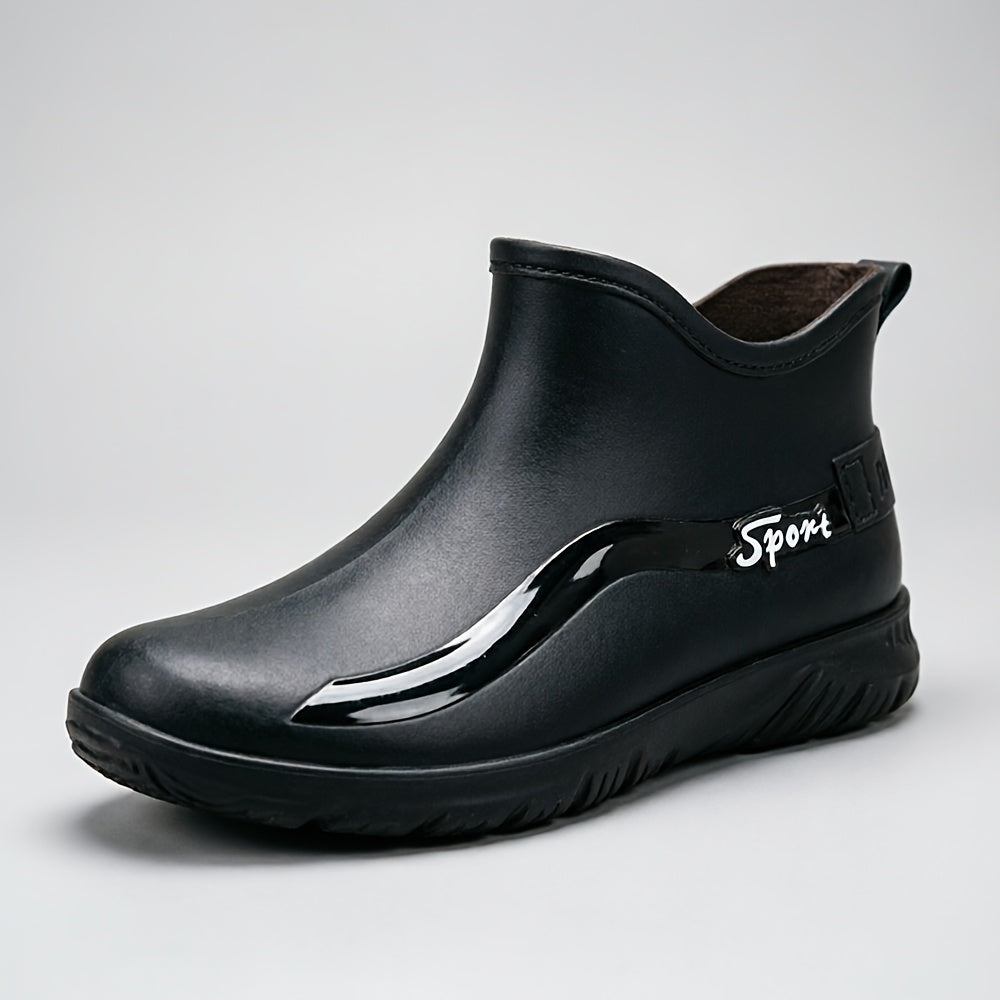 Men's Casual Anti-Slip PVC Rain Shoes for All-Season Wear