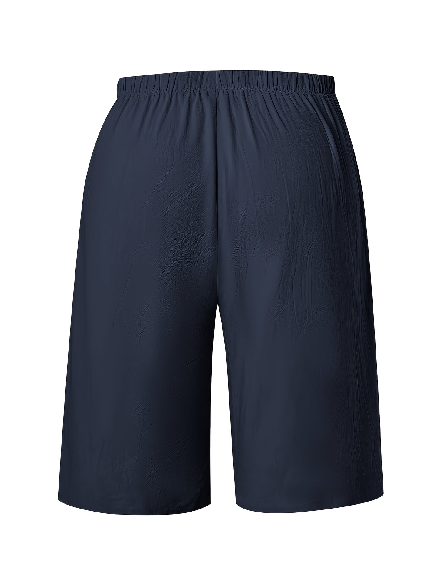 Women's Casual Solid Color Polyester Shorts with Faux Drawstring