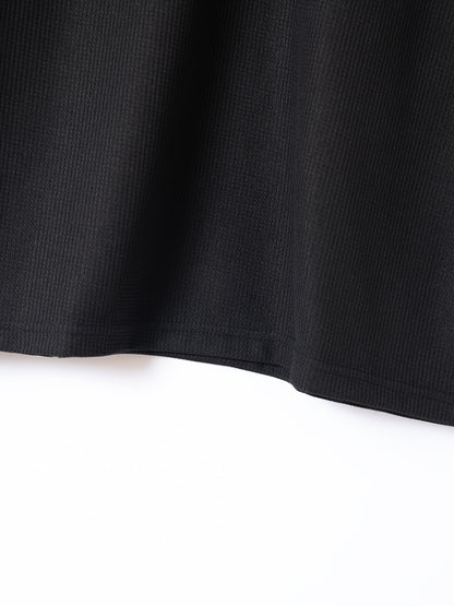 Men's Solid Waffle Stand Collar Short Sleeve Golf Shirts, Casual Style Slight Stretch Regular Fit Summer Tops, Summer Golf Shirts