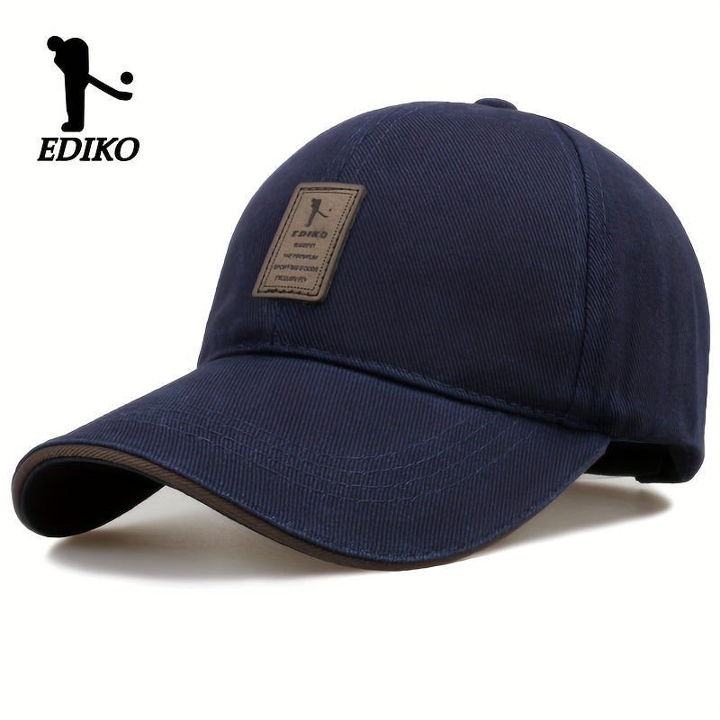 EDIKO Unisex Baseball Cap, 100%, Breathable Sun Protection Hat for Men & Women, Casual Outdoor Golf Cap, Woven, Hand Washable - Black