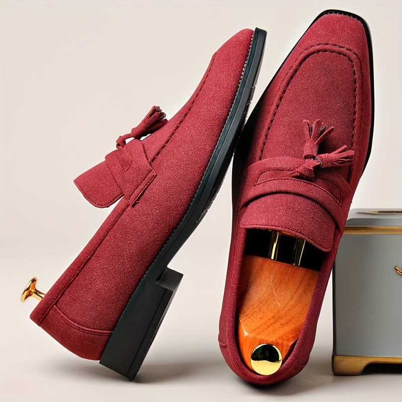 Men's Retro Slip-On Loafers Square Toe Casual & Formal Shoes