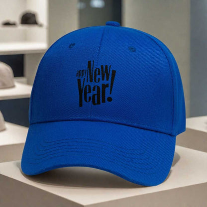 1pc New Year's Eve Party Hat - Adjustable Snapback Cap with Happy New Year Print, Lightweight Unisex Baseball Cap for Men & Women, Black with Bold White Lettering - Perfect for NYE Celebrations, Christmas, New Year's Day, Eve
