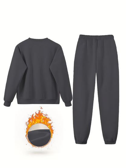 Women’s Casual Fall/Winter 2-Piece Long Sleeve Sweatsuit Set