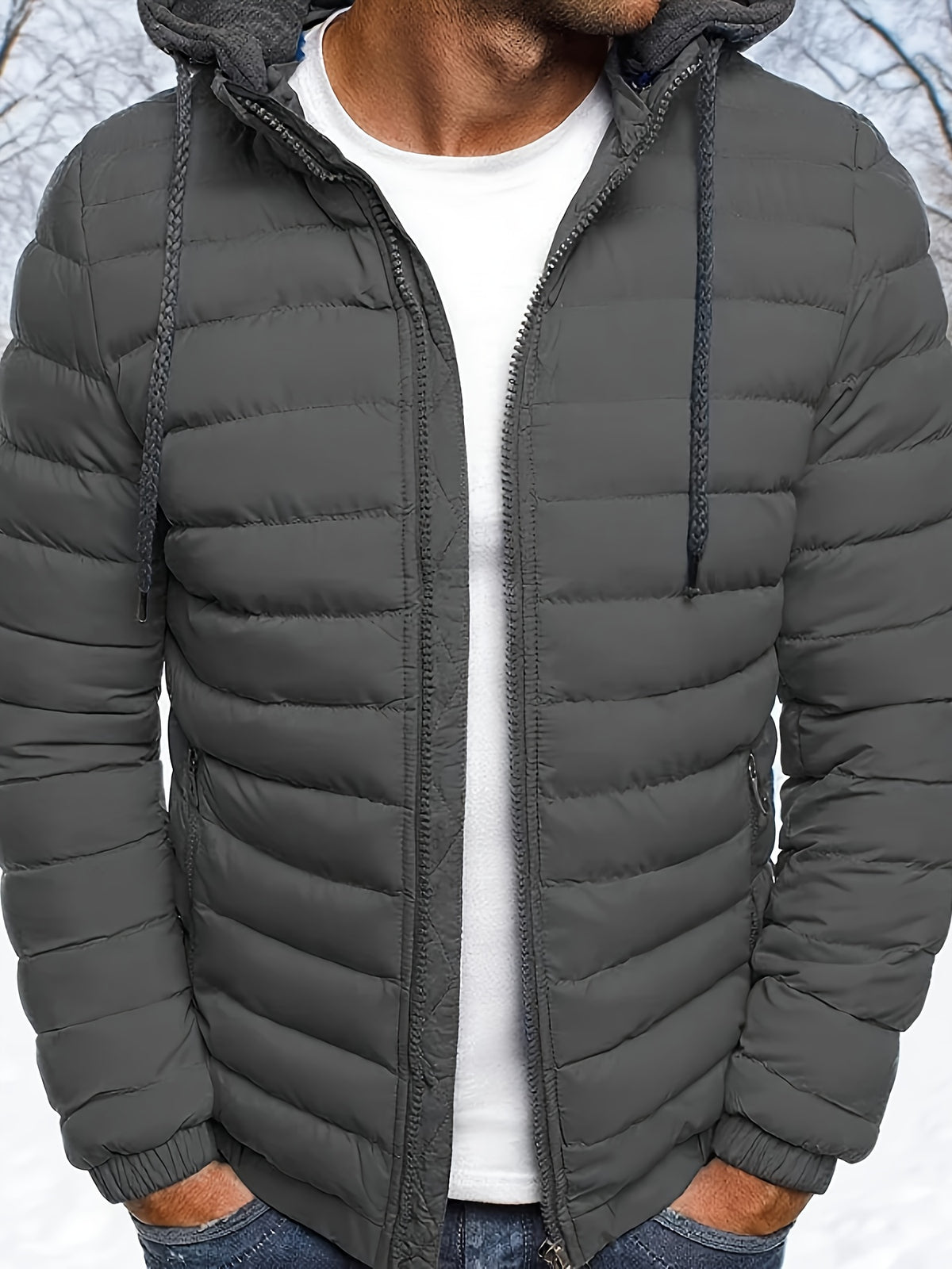 Men's Zipper Hoodie Jacket for Fall and Winter Casual Wear
