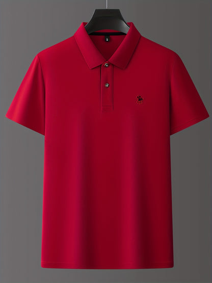 Men'S Stylish Short-Sleeve Polo Shirt Featuring a Contrasting Ribbed Collar And Exquisite, a Timeless And Versatile Choice - ayq