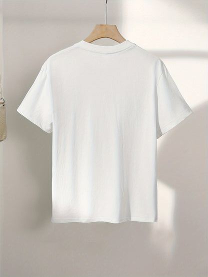 Women's Casual Cotton Graphic Print T-Shirt for Spring Summer