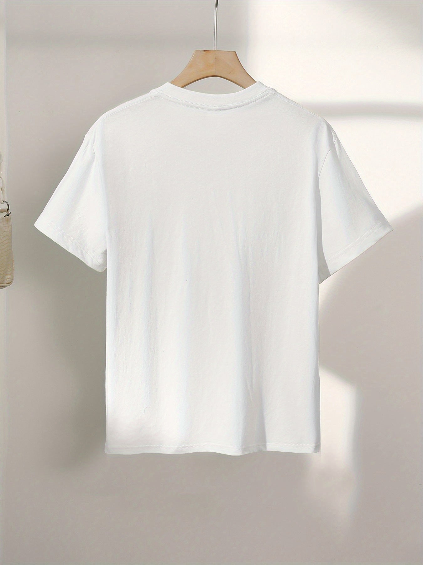 Women's Casual Cotton Graphic Print T-Shirt, Crew Neck