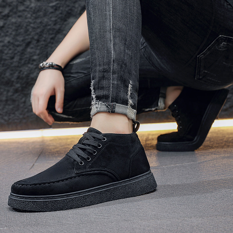 Men's High-Top Casual Ankle Boots, Lightweight PU, All-Season