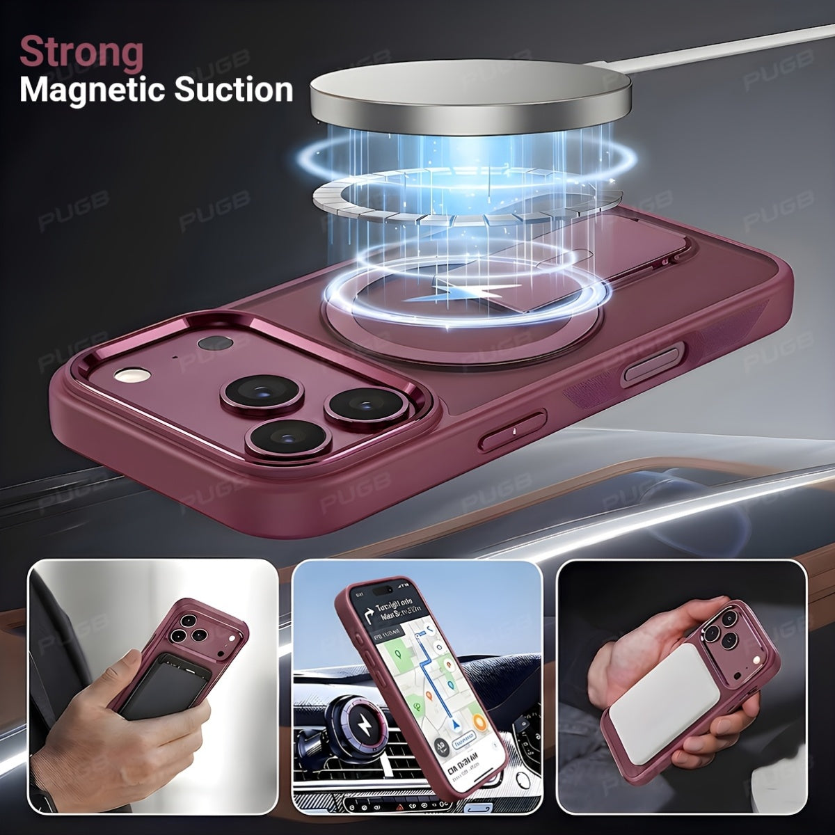 Matte Magnetic Shockproof Phone Case with Stand for iPhone 18 Pro Max