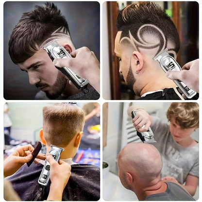 1 անլար մազ կտրող և մորուքի կտրող մեքենա տղամարդկանց համար LCD էկրանով, պրոֆեսիոնալ USB լիցքավորվող խնամքի հավաքածու - դիմացկուն և փոխադրելի հայրերի օրվա/ծննդյան օրվա կամ տոնական նվերների համար